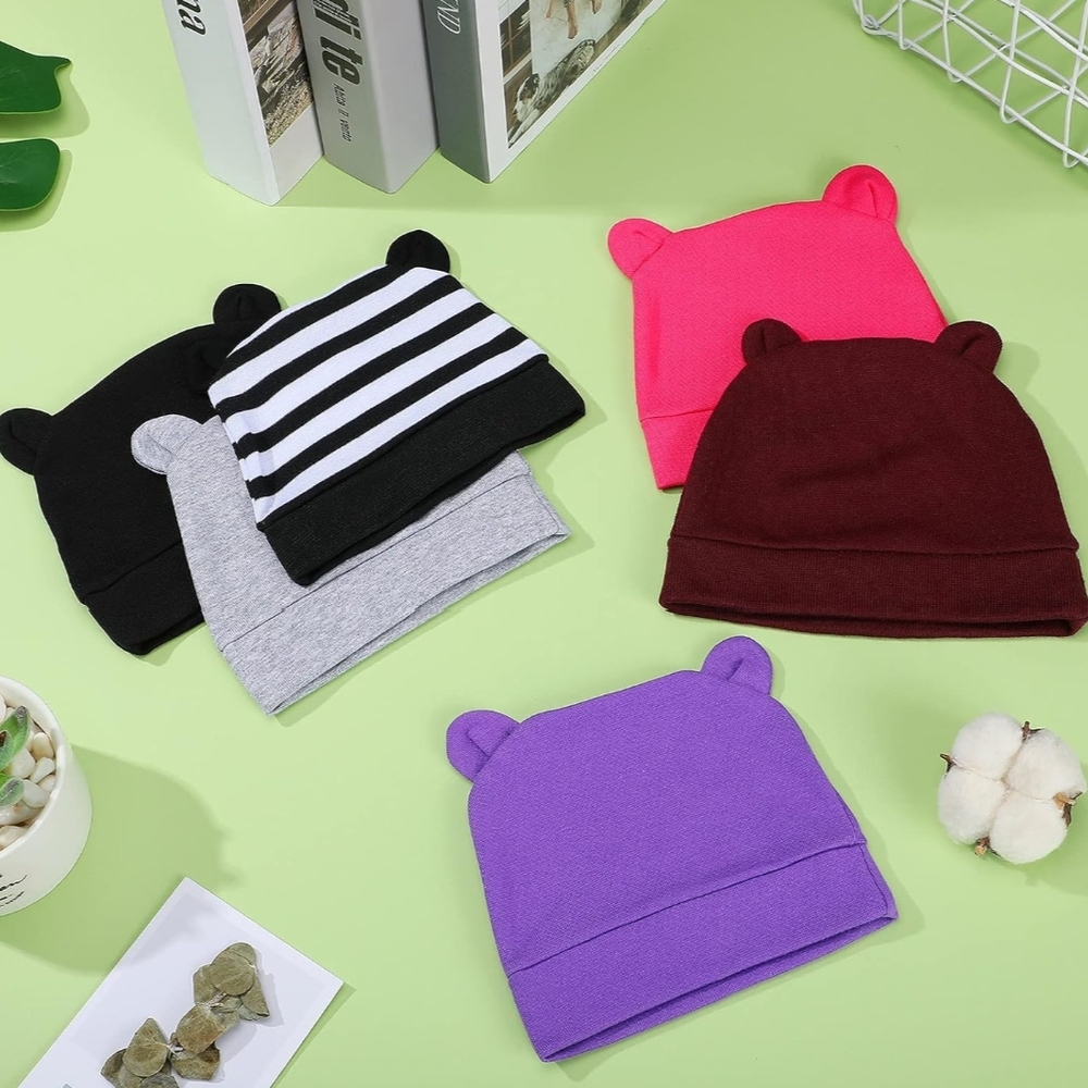 Cute Bear Ear Beanies in Multiple Colors